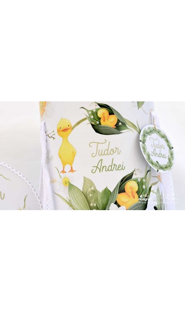 Trusou botez cu ratuste, narcise si flori de margaritar Mac Mac 17